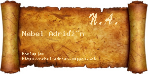 Nebel Adrián névjegykártya